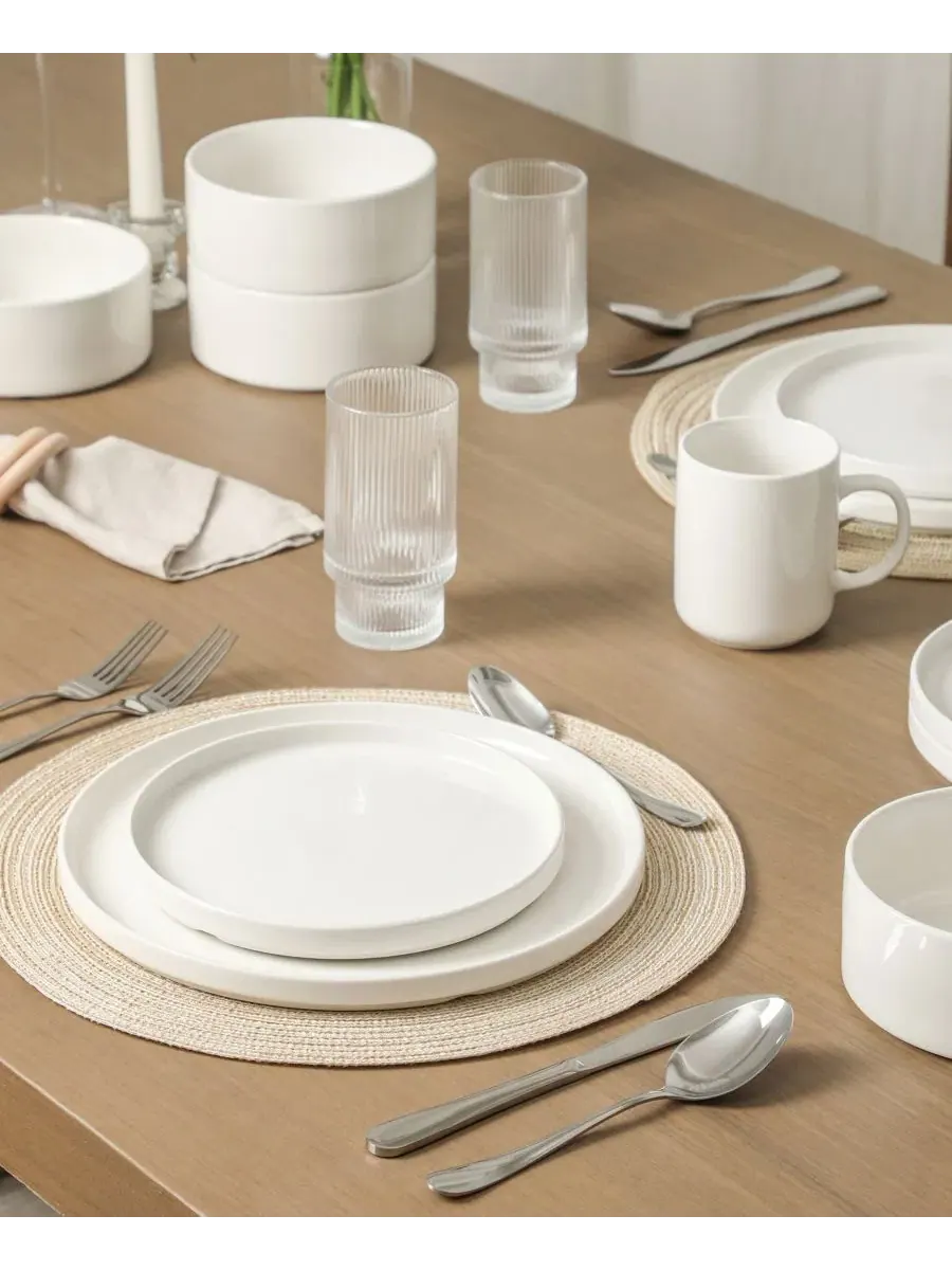 Набор столовых приборов Dining Essentials Kit 40-Pc. Stone Lain — изображение 2 из 9, белый