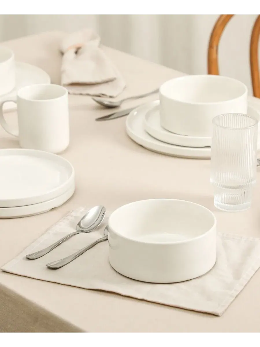 Набор столовых приборов Dining Essentials Kit 40-Pc. Stone Lain — изображение 3 из 9, белый
