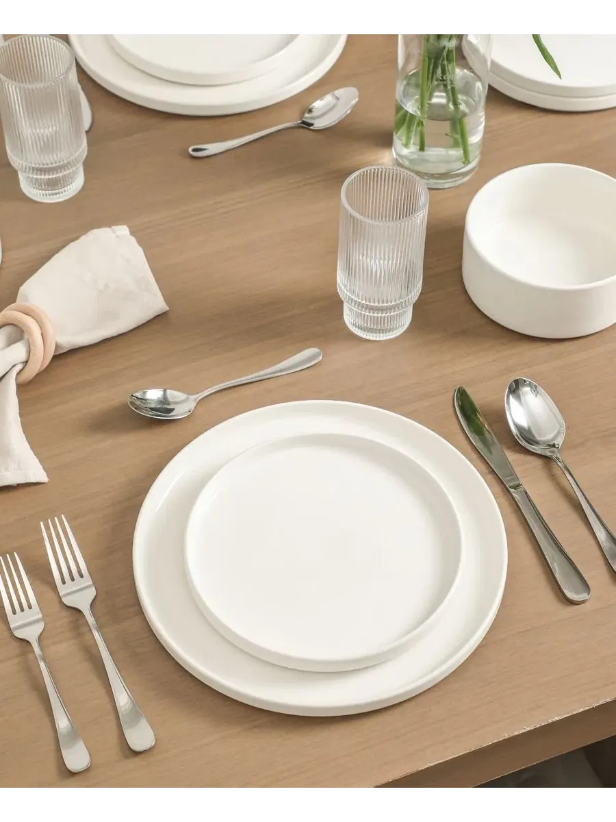 Набор столовых приборов Dining Essentials Kit 40-Pc. Stone Lain — изображение 5 из 9, белый