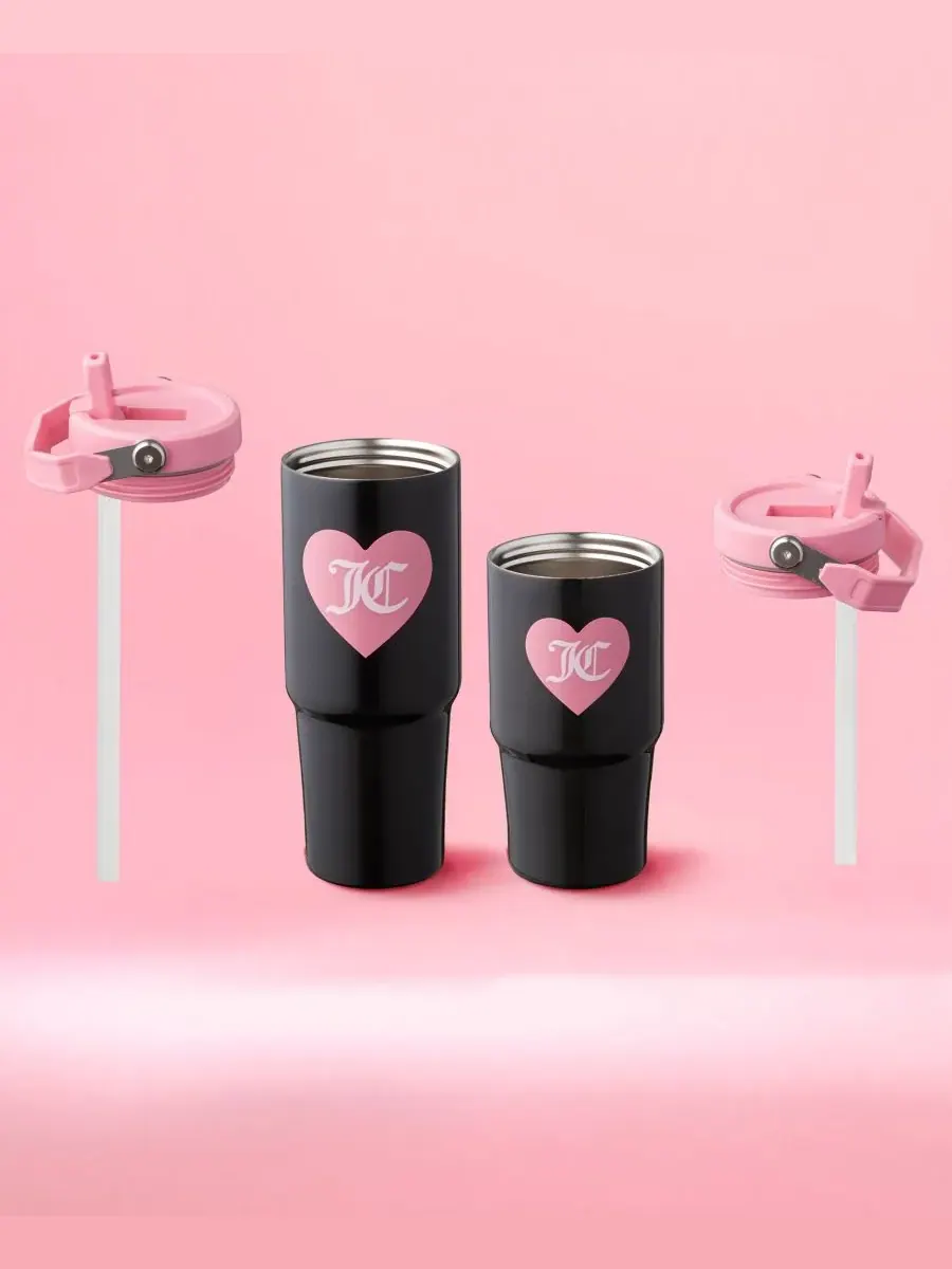 Набор из двух термокружек Flip Flow для мамы и дочки Juicy Couture — изображение 6 из 8, черный