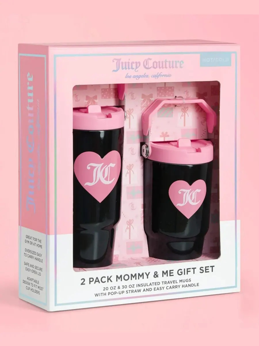 Набор из двух термокружек Flip Flow для мамы и дочки Juicy Couture — изображение 7 из 8, черный