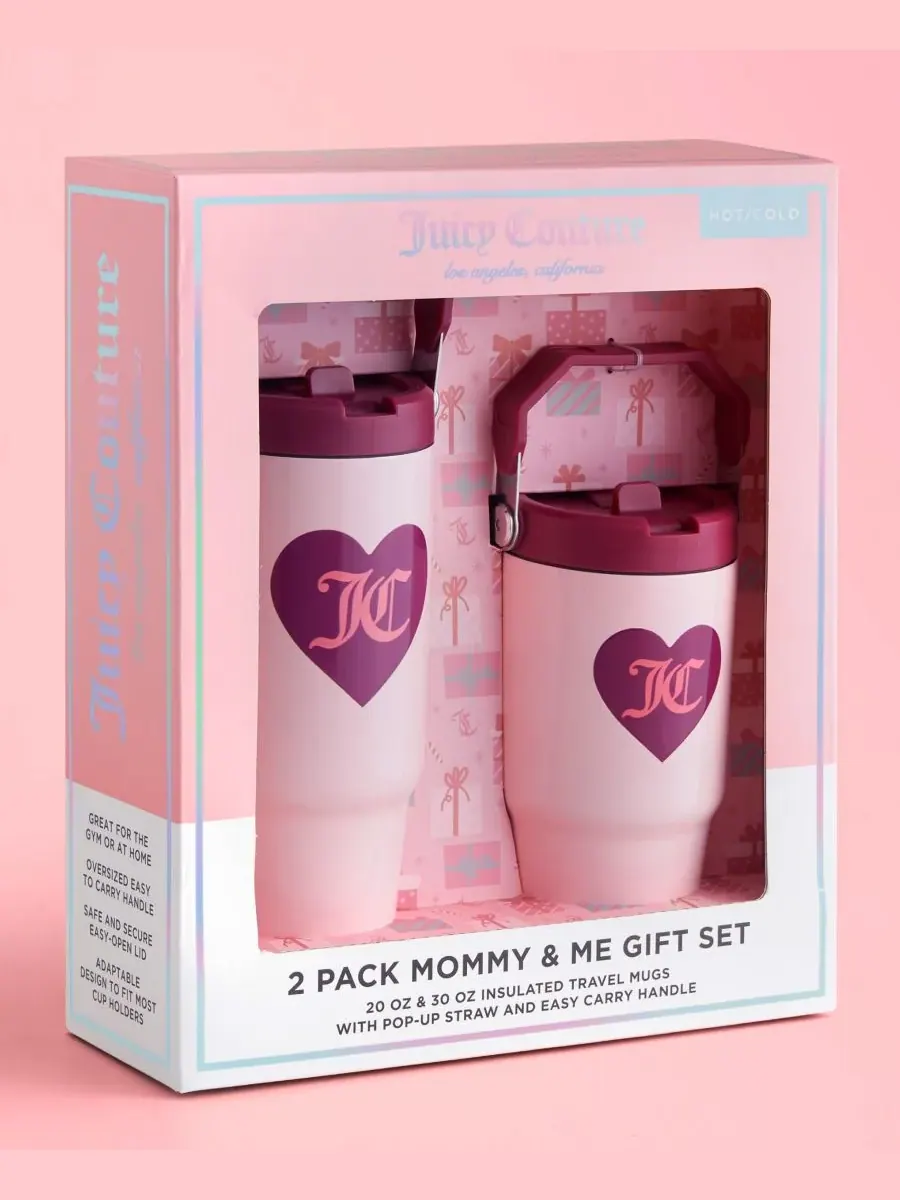 Набор из двух термокружек Flip Flow для мамы и дочки Juicy Couture — изображение 7 из 8, розовый