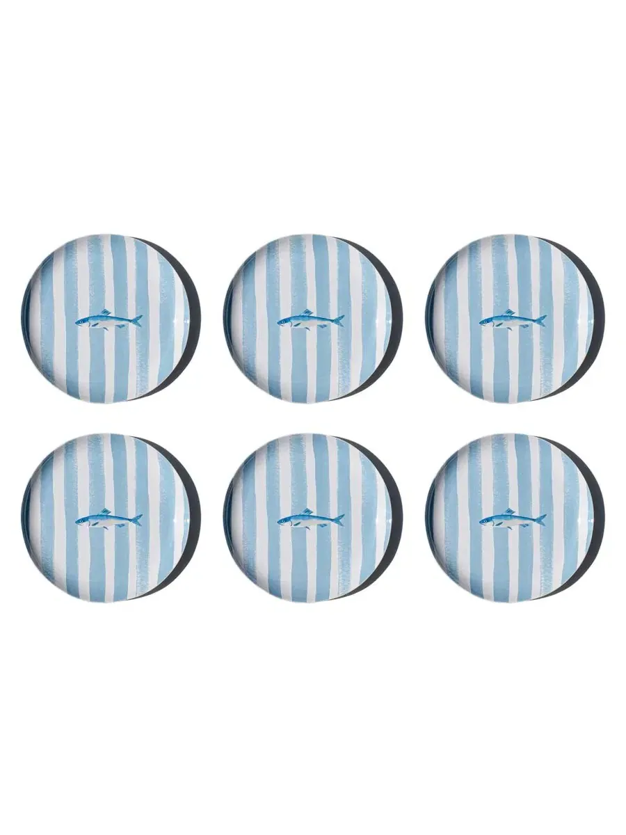 Набор салатных тарелок NewWave Melamine Stripe Abode Homewares — изображение 1 из 5, синий