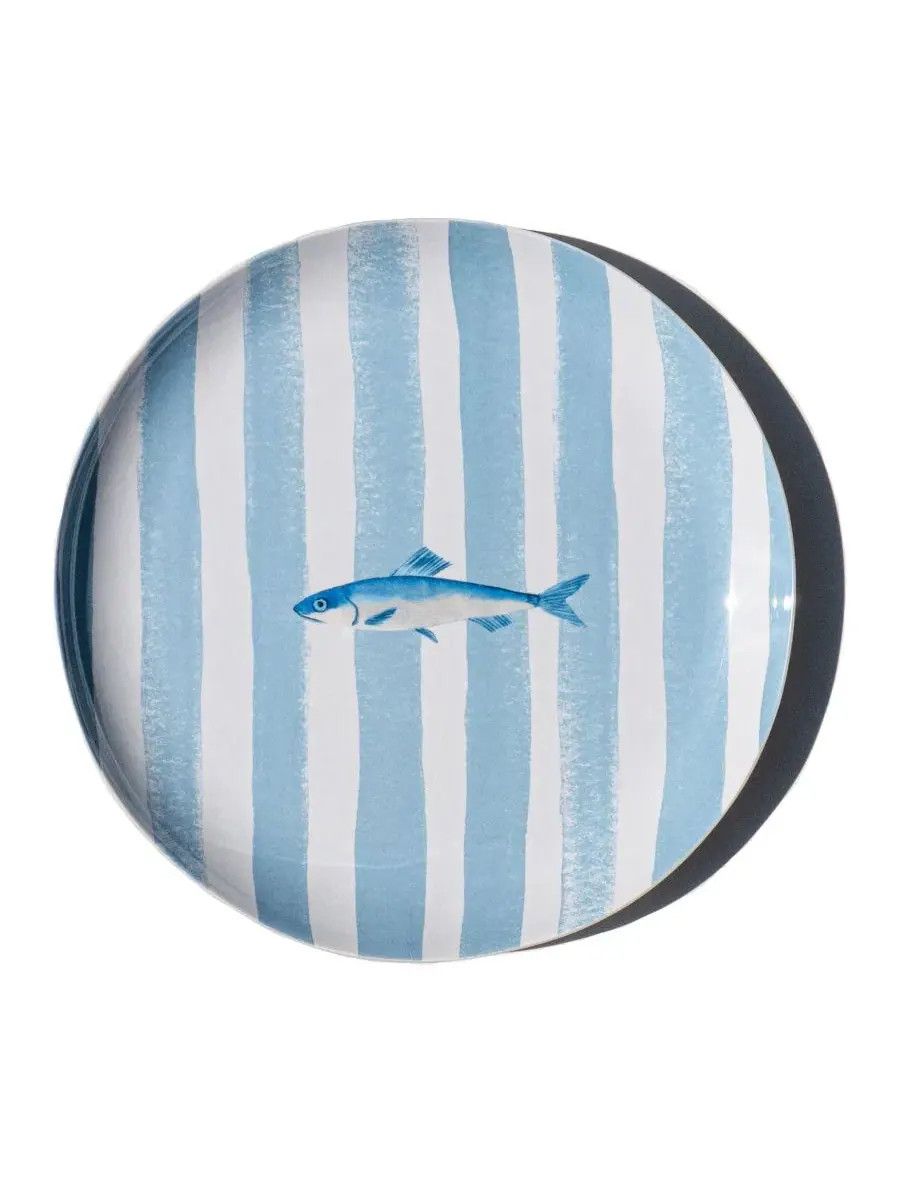 Набор салатных тарелок NewWave Melamine Stripe Abode Homewares — изображение 2 из 5, синий