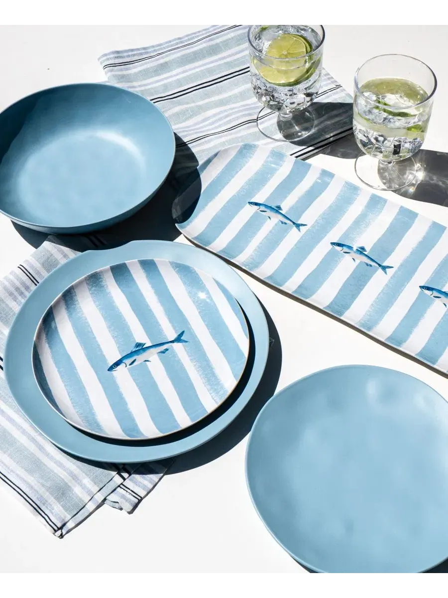 Набор салатных тарелок NewWave Melamine Stripe Abode Homewares — изображение 5 из 5, синий