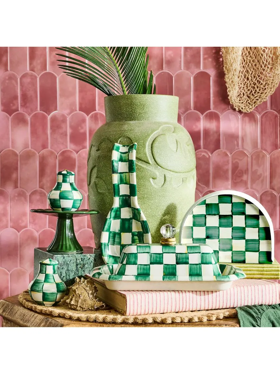 MacKenzie-Childs Подставка для ложки Emerald Check — изображение 2 из 2, изумруд