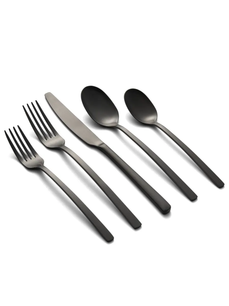 Cambridge Silversmiths Набор столовых приборов Beacon Black Satin из 20 предметов, на 4 персоны — изображение 1 из 4, черный