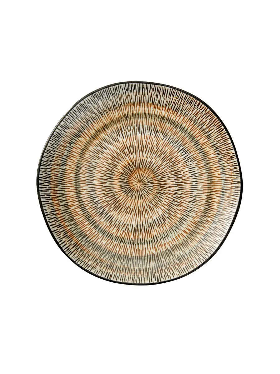 Набор из 4 салатных тарелок Spiral Sketch Tableau — изображение 1 из 2, черный