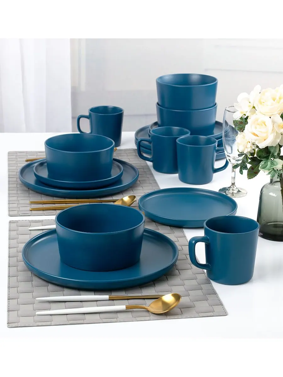 Lorren Home Trends Синий набор посуды из 16 предметов, на 4 персоны — изображение 6 из 6