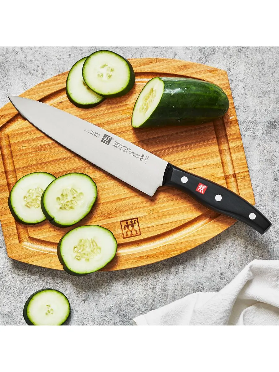 Кухонный нож JA Henckels Twin Signature из стали, 8 дюймов ZWILLING, — изображение 4 из 5, нет цвета