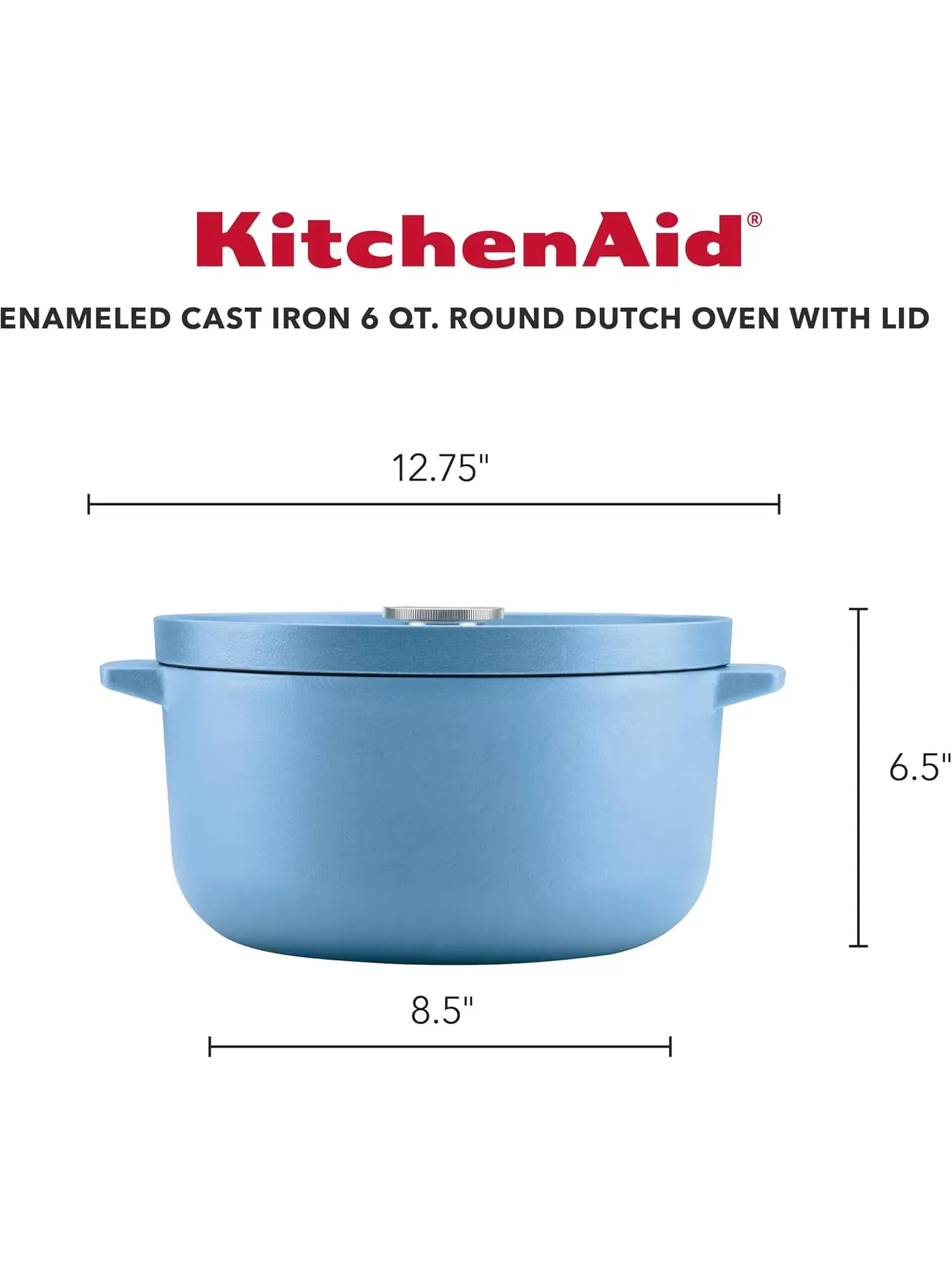 Кастрюля-жаровня KitchenAid Enameled Cast Iron Dutch Oven, 5,7 литра — изображение 2 из 13, мульти