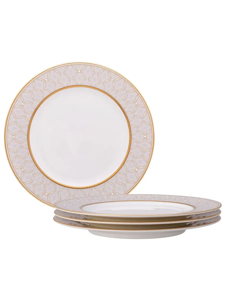 Набор из 4 салатниц Noble Pearl, диаметр 22 см Noritake — изображение 1 из 13, белый золотистый