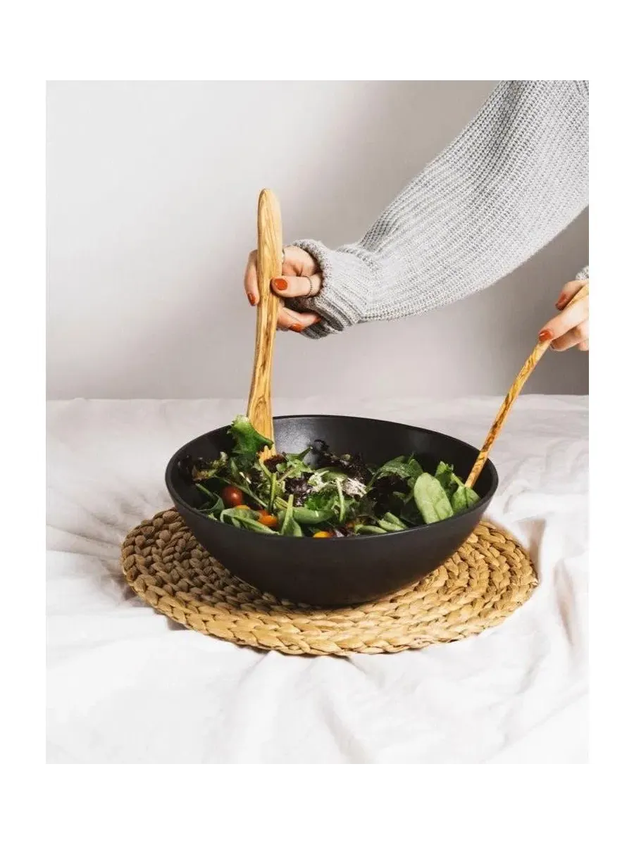 Набор для салата из эмалированной керамики The Salad Essential Gharyan Stoneware — изображение 2 из 4, черный