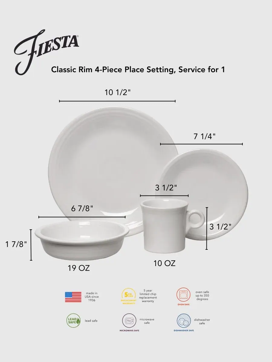 Комплект посуды Fiesta Classic Rim 4-Piece Place Setting — изображение 2 из 4, фиолетовый