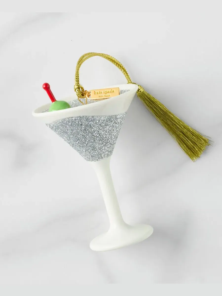 Елочная игрушка-мартини с позолоченным шнуром Be Jolly kate spade new york — изображение 2 из 5, мульти