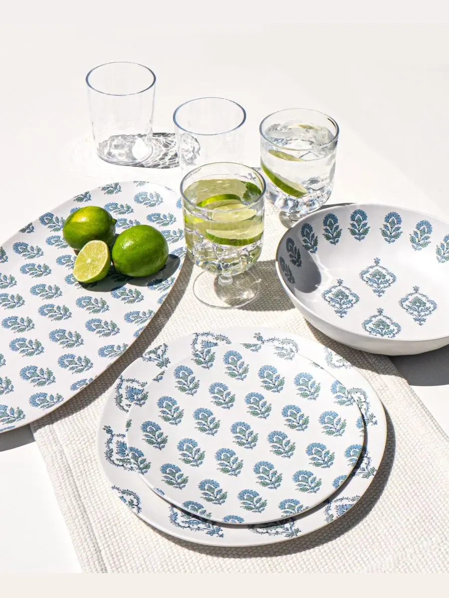 Овальное сервировочное блюдо Kashmir Melamine Abode Homewares — изображение 4 из 5, синий