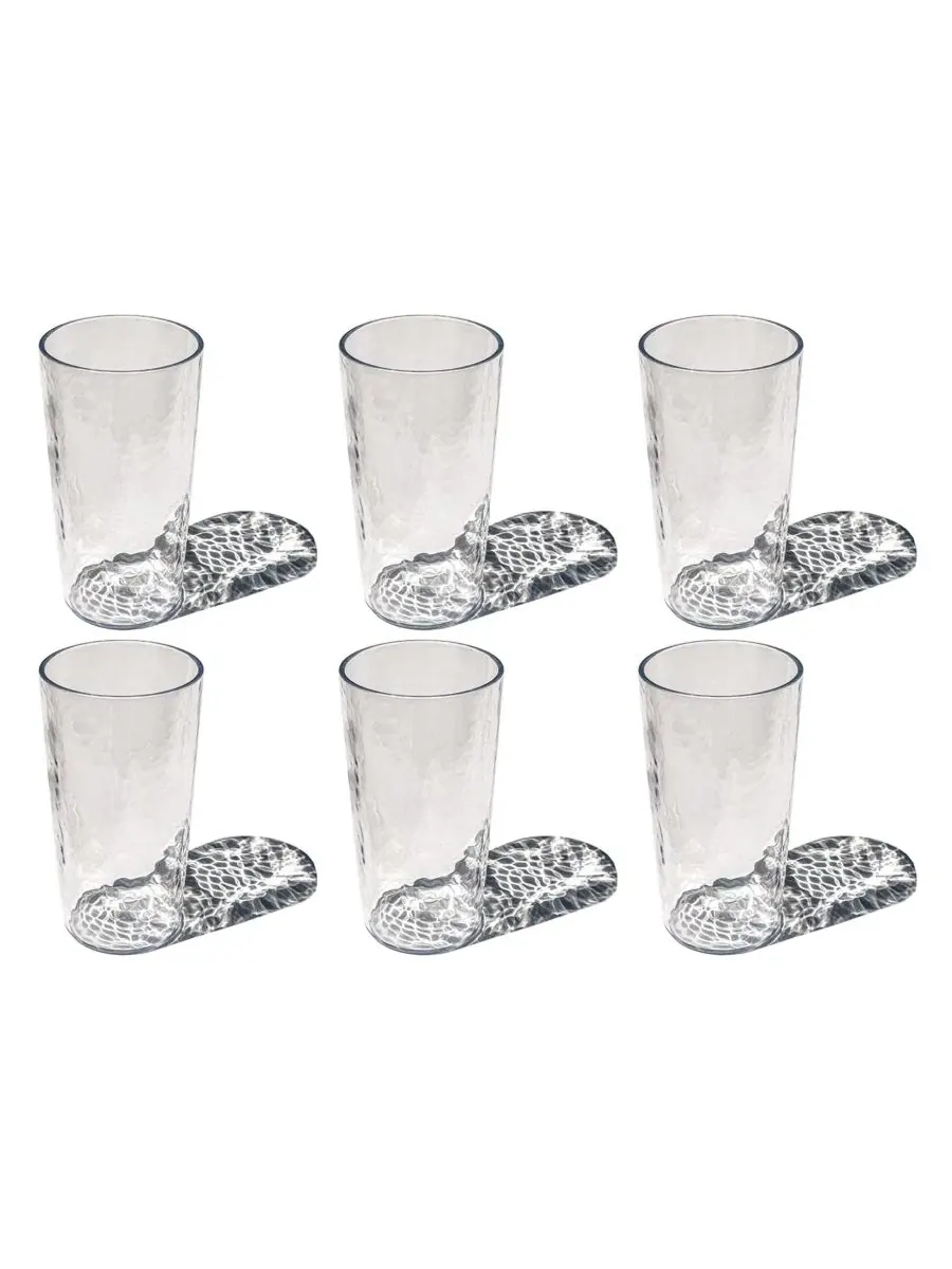 Набор стаканов для напитков Hammered Rustic Acrylic, 6 шт., 680 мл Abode Homewares — изображение 1 из 5, прозрачный
