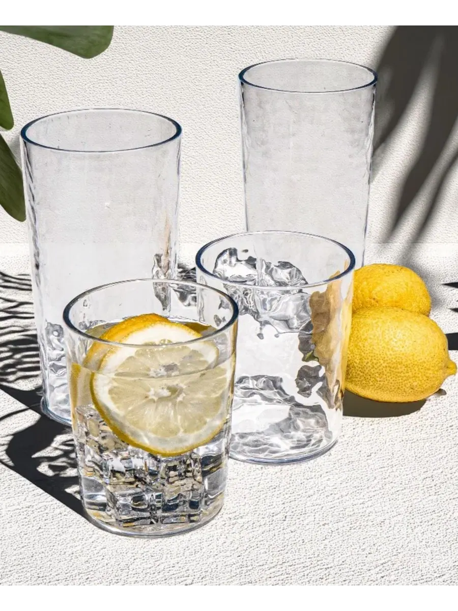 Набор стаканов для напитков Hammered Rustic Acrylic, 6 шт., 680 мл Abode Homewares — изображение 5 из 5, прозрачный