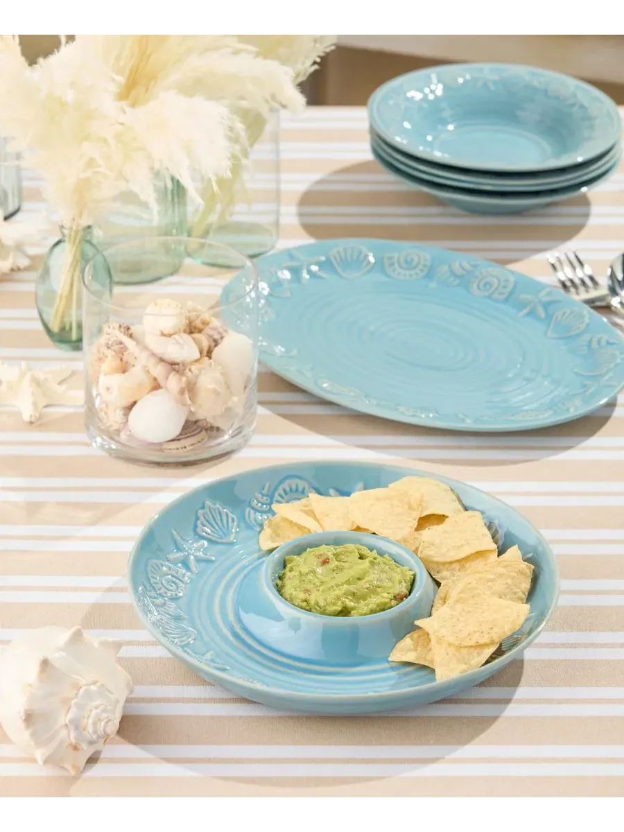 Набор для закусок с соусом Coastline Chip Dip Certified International — изображение 4 из 6, синий