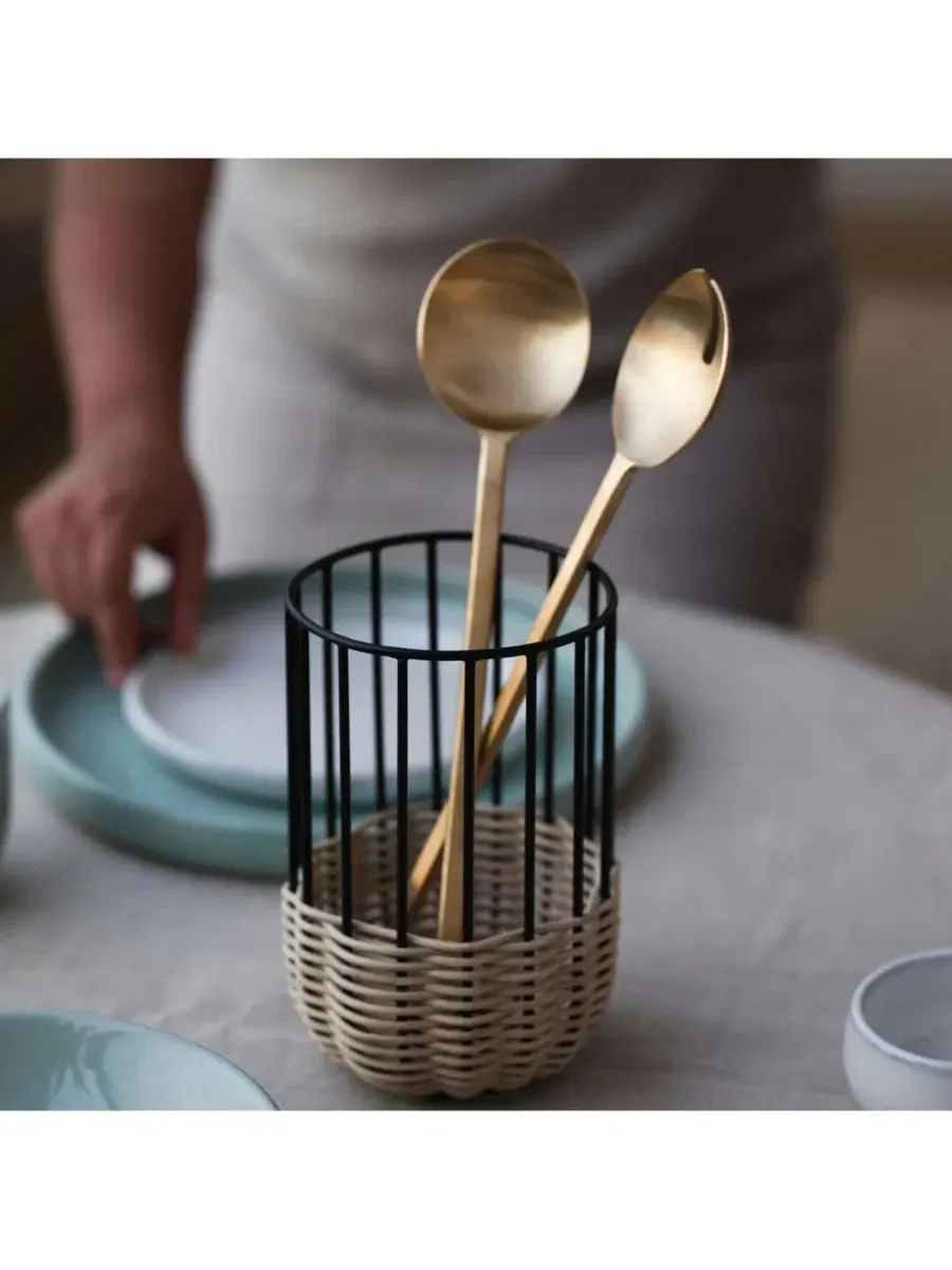 Салатные приборы Loop Salad Servers Fleck — изображение 3 из 3, золото