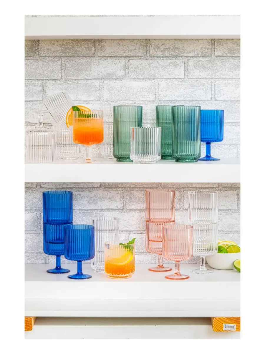 Набор из 6 больших кобальтовых бокалов Mesa Abode Homewares — изображение 3 из 3, розовый