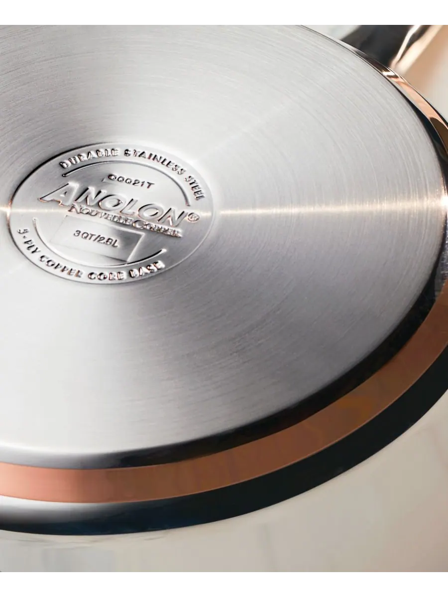 Anolon Набор посуды из нержавеющей стали Nouvelle Copper, 10 предметов — изображение 2 из 10, серебристый
