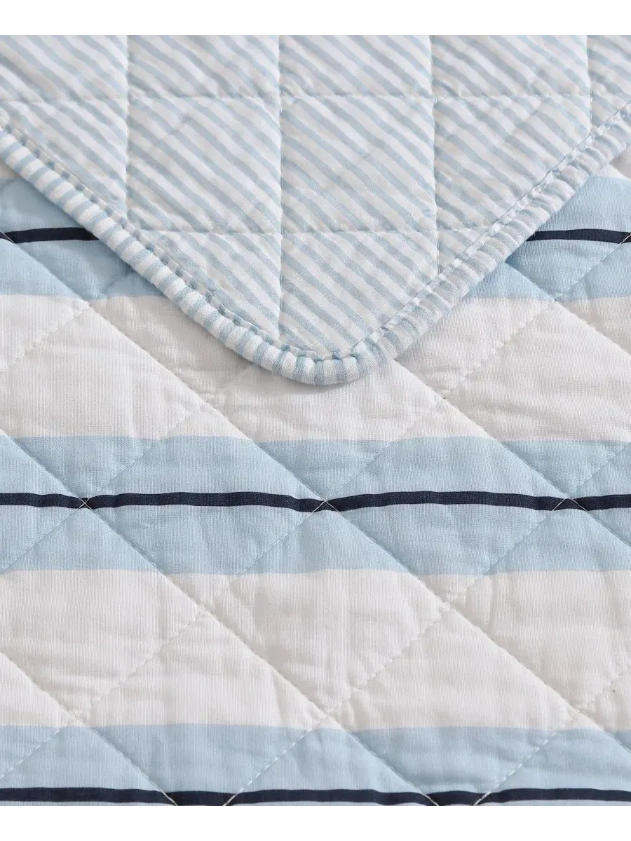 Комплекты двусторонних стеганых одеял из хлопка Tim Stripe Nautica — изображение 4 из 7, белый