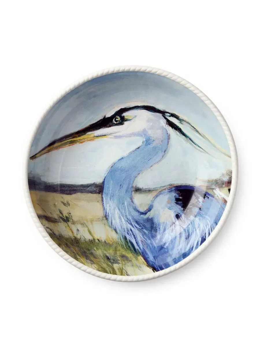 Набор суповых тарелок с принтом птиц Coastal Birds Certified International — изображение 5 из 10, мульти
