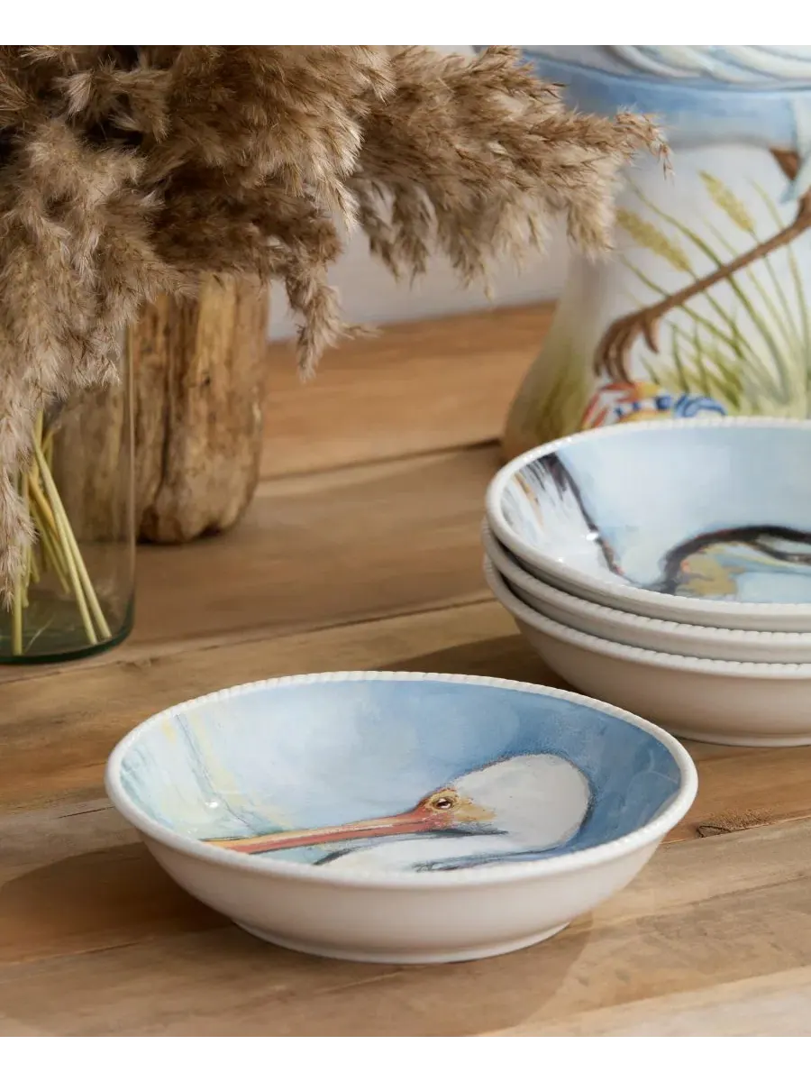 Набор суповых тарелок с принтом птиц Coastal Birds Certified International — изображение 6 из 10, мульти