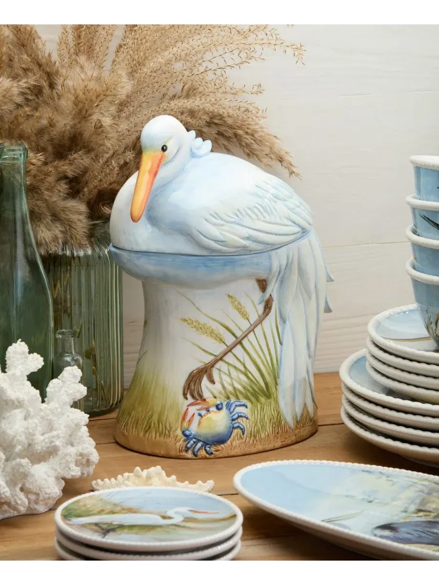 Набор суповых тарелок с принтом птиц Coastal Birds Certified International — изображение 10 из 10, мульти
