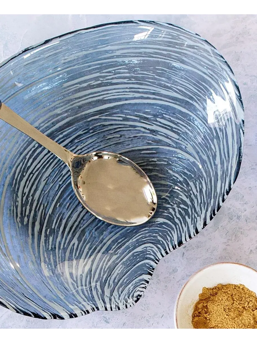 Тарелка-ракушка Isola Glass Shell Plate VIETRI — изображение 3 из 3, синий