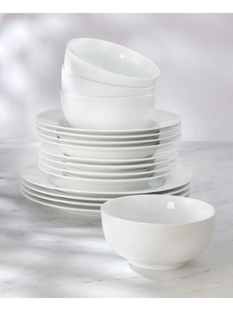 Классический набор посуды Essential Classic Rim, 16 предметов, на 4 персоны Euro Ceramica — изображение 2 из 6, белый