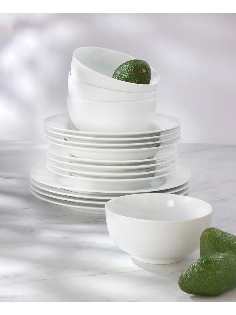 Классический набор посуды Essential Classic Rim, 16 предметов, на 4 персоны Euro Ceramica — изображение 4 из 6, белый