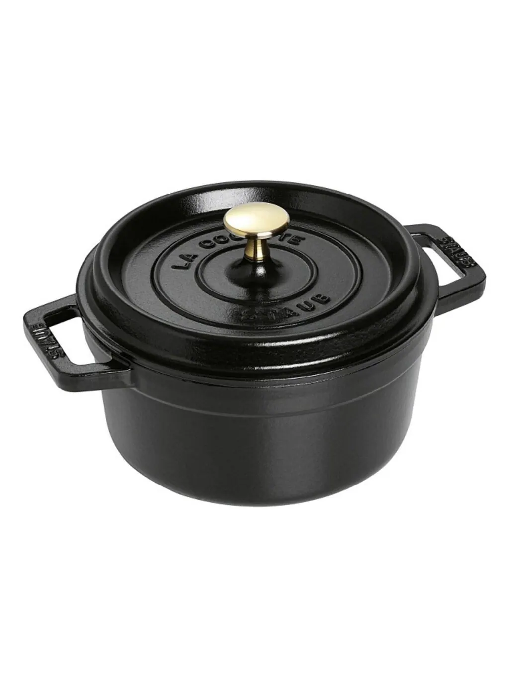 Круглая чугунная кокотница Staub, 24 см, 3.8 л — изображение 3 из 3, черный