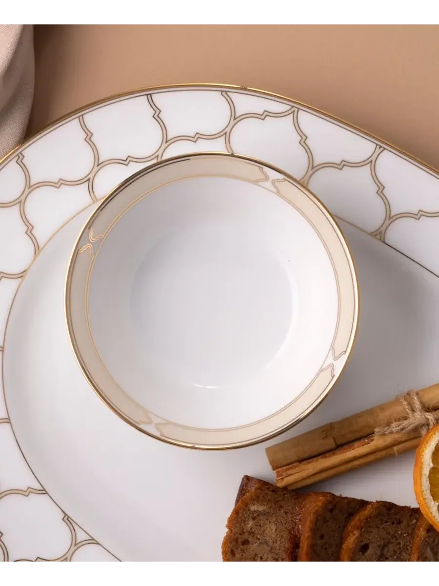 Набор из 4 фруктовых мисок Noritake Eternal Palace Gold 0,2 л — изображение 5 из 10, белый золотистый
