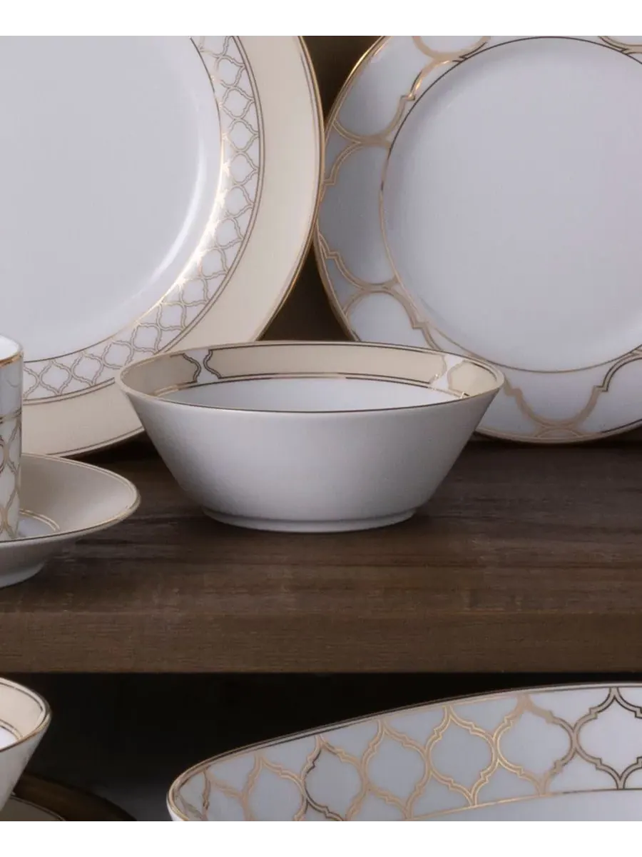 Набор из 4 фруктовых мисок Noritake Eternal Palace Gold 0,2 л — изображение 6 из 10, белый золотистый