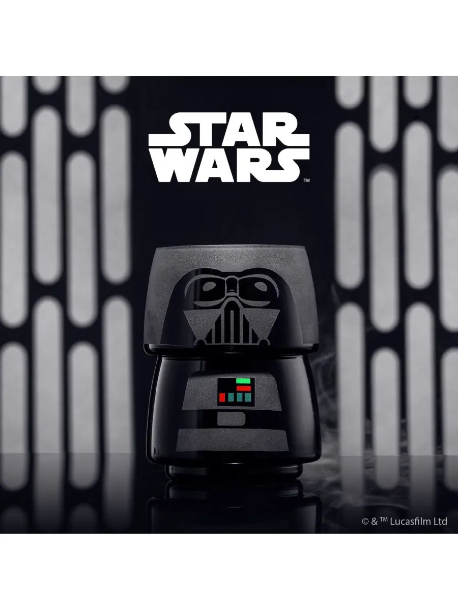 Набор из 8 стаканов Star Wars с изображением Дарта Вейдера, которые можно ставить друг на друга — изображение 3 из 5, черный