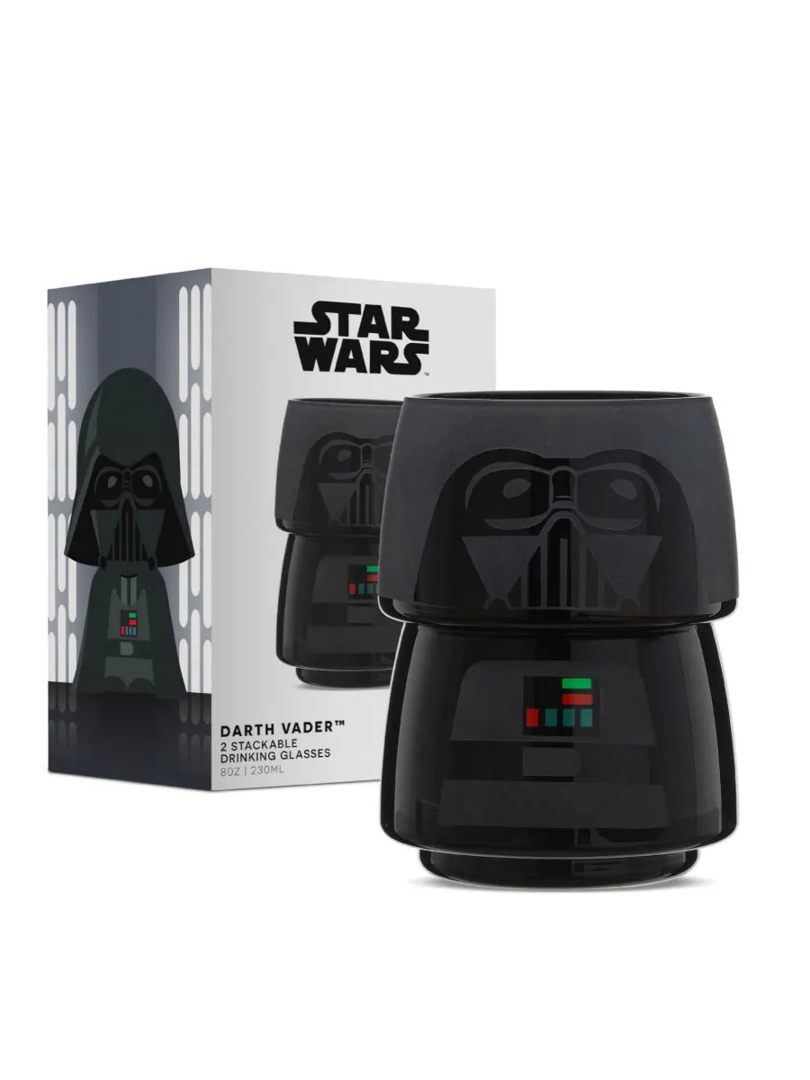 Набор из 8 стаканов Star Wars с изображением Дарта Вейдера, которые можно ставить друг на друга — изображение 4 из 5, черный