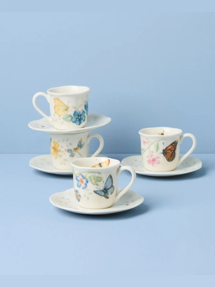 Набор для эспрессо «Butterfly Meadow» (чашка и блюдце), на 4 персоны Lenox — изображение 2 из 3, мульти