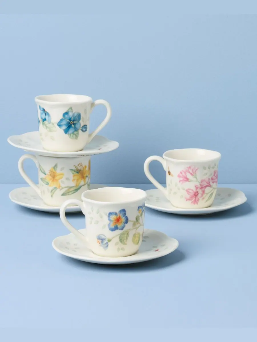 Набор для эспрессо «Butterfly Meadow» (чашка и блюдце), на 4 персоны Lenox — изображение 3 из 3, мульти