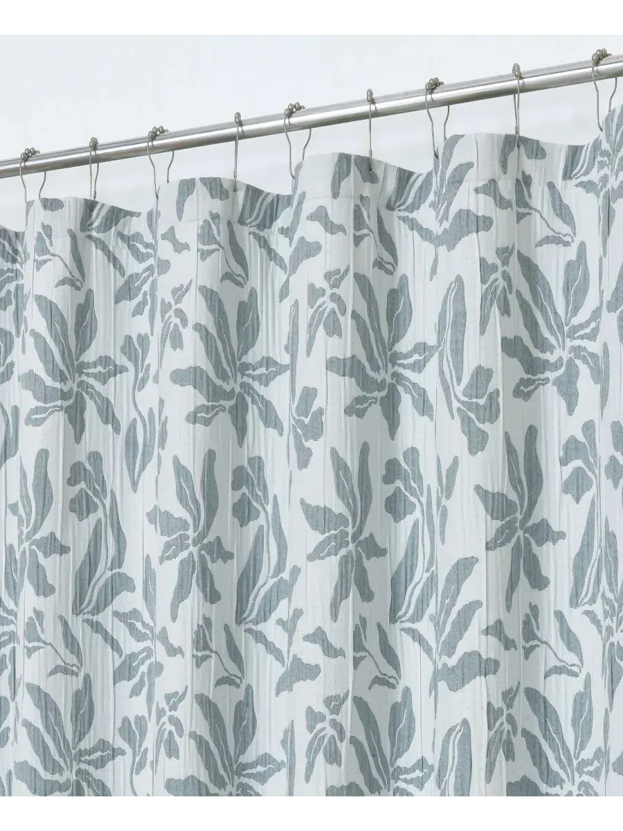 Шторка для ванной с жаккардовым узором, 183 x 183 см, Julianna Dainty Home — изображение 2 из 3, зеленый