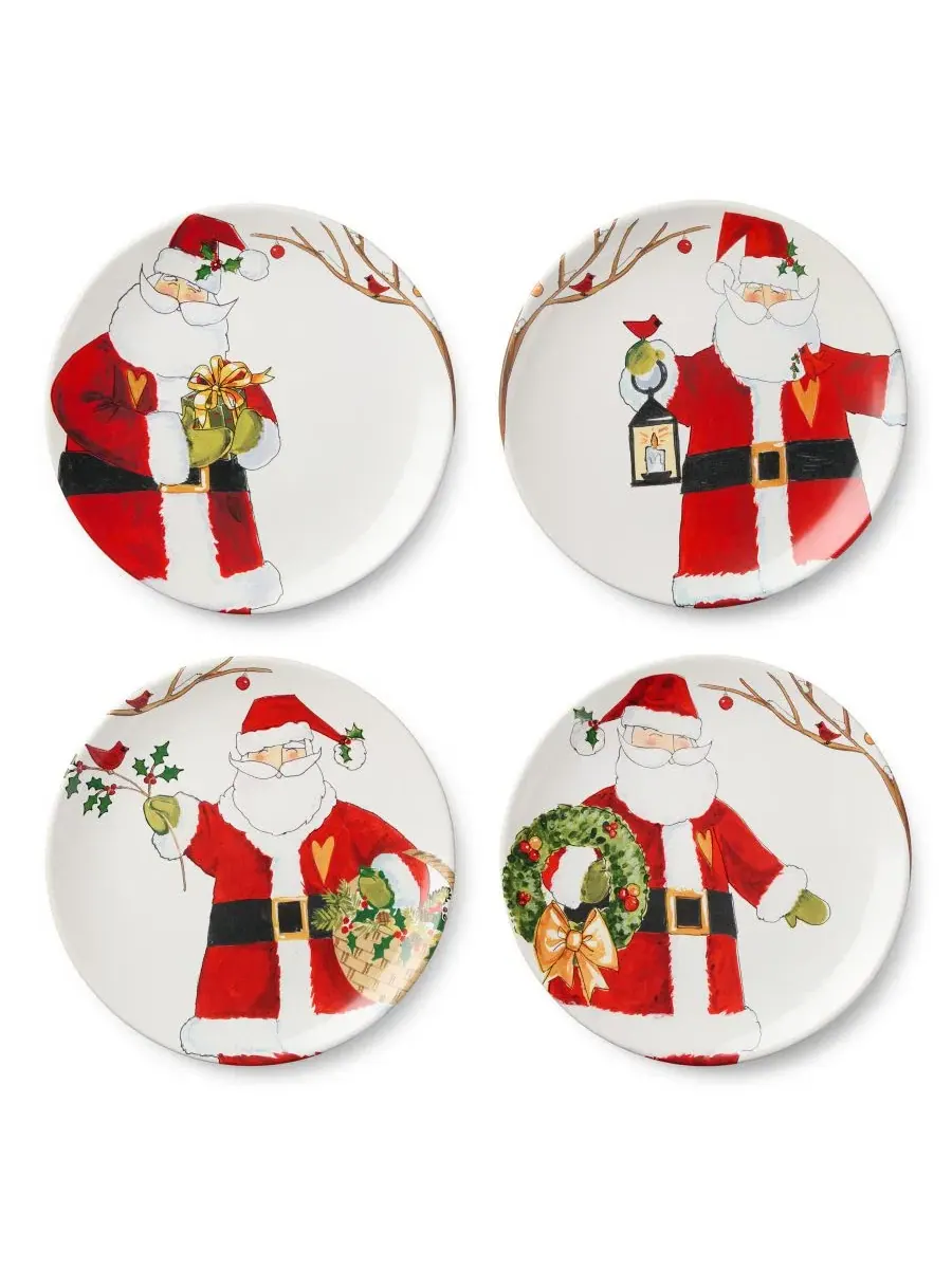 Набор тарелок для ужина Santa Delight, 4 шт, 28 см, керамические Certified International — изображение 1 из 4, мульти
