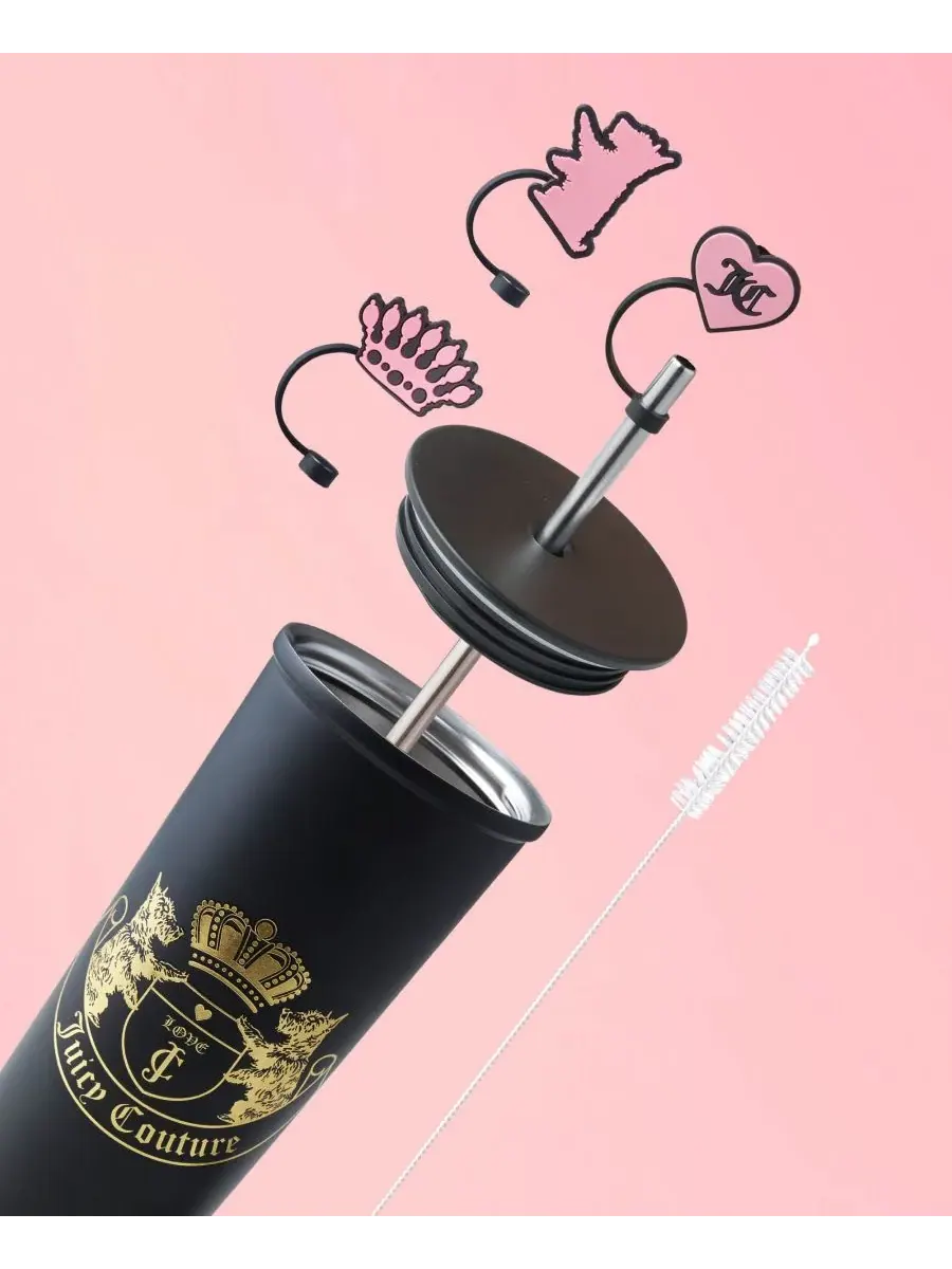 Набор из 6 стаканов из нержавеющей стали Juicy Couture — изображение 4 из 8, черный