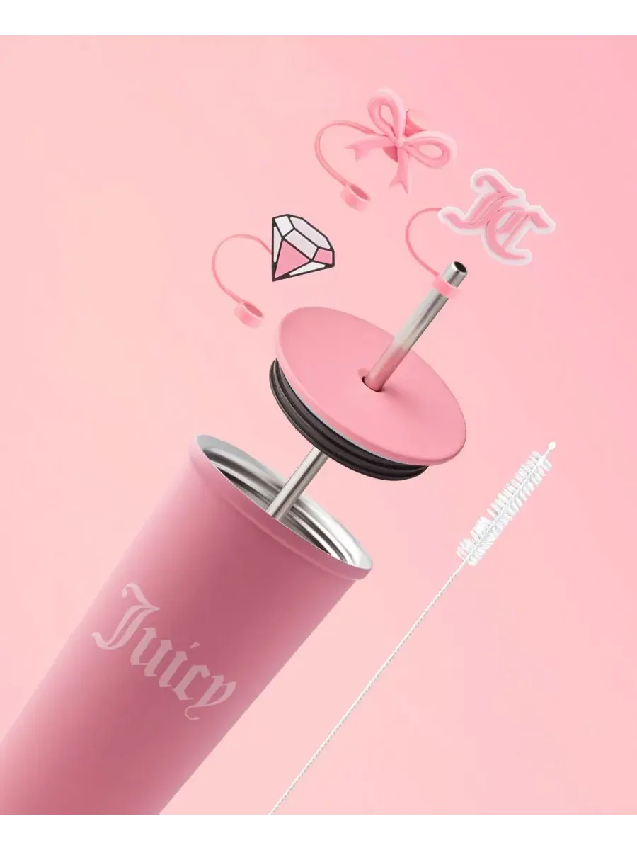 Набор из 6 стаканов из нержавеющей стали Juicy Couture — изображение 4 из 8, розовый