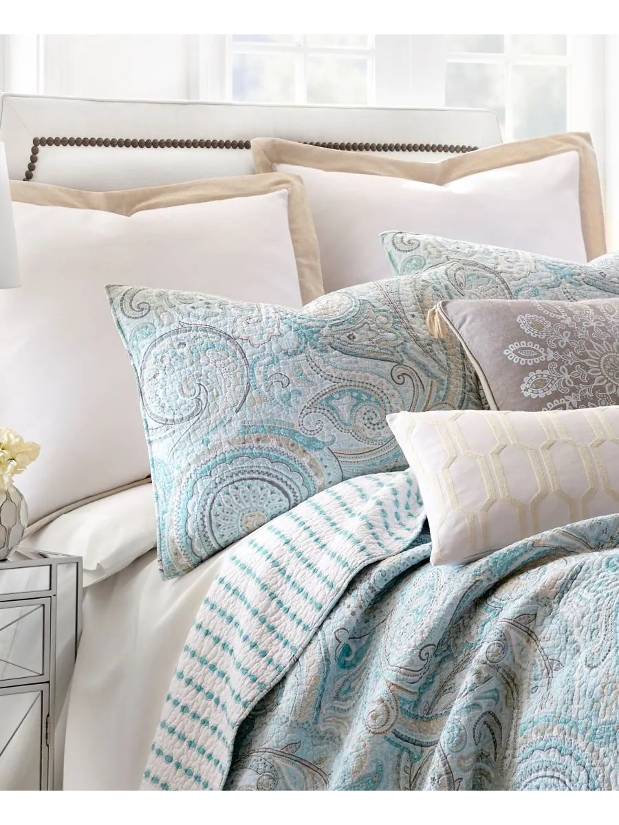 Двустороннее одеяло Spruce Paisley, 2 предмета, размер Twin Levtex — изображение 2 из 2, бирюзовый