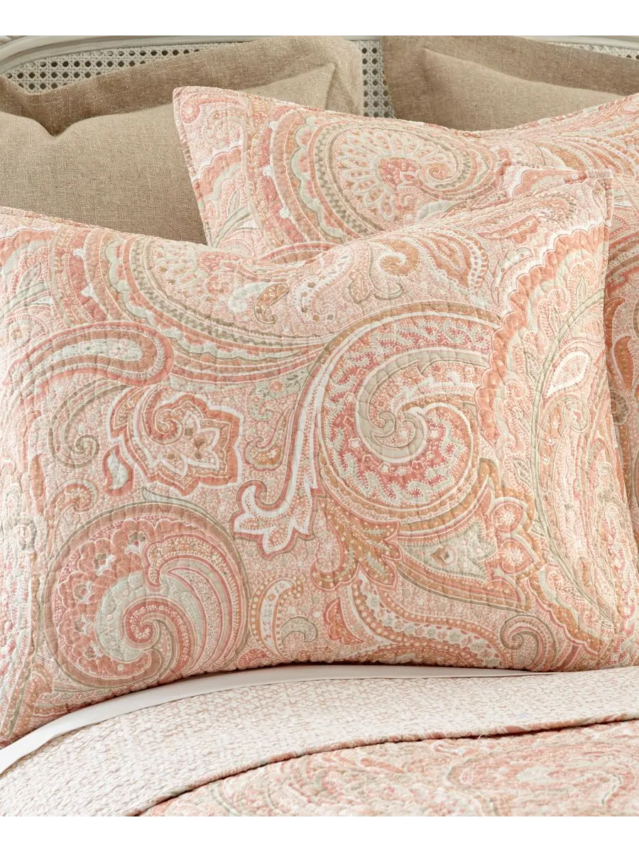 Двустороннее одеяло Spruce Paisley, 2 предмета, размер Twin Levtex — изображение 2 из 2, коралл