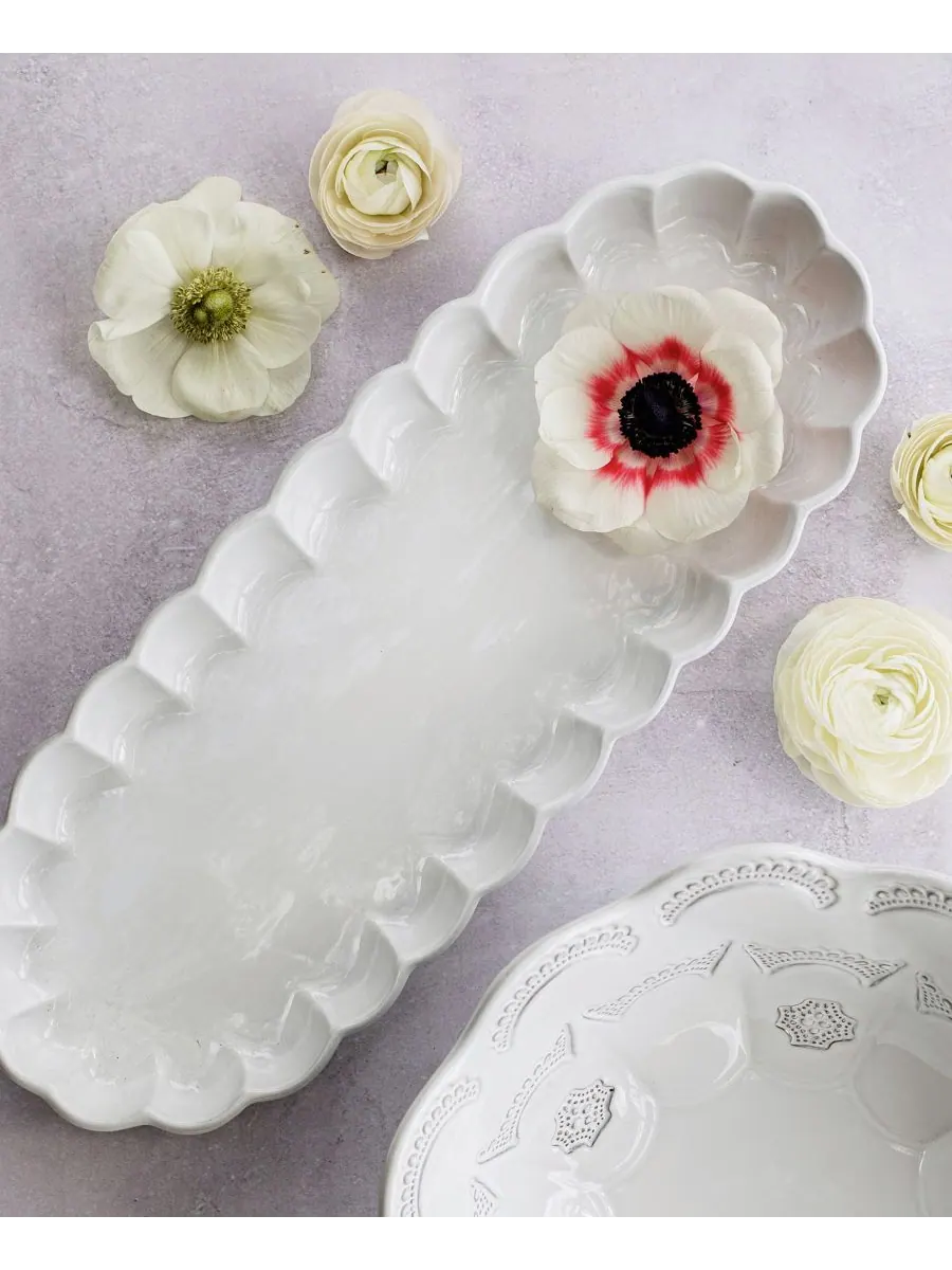 Овальный поднос Incanto Ruffle VIETRI — изображение 4 из 4, белый