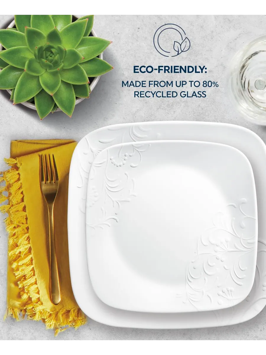 Набор посуды Cherish Square из 16 предметов, на 4 персоны Corelle — изображение 3 из 7, белый