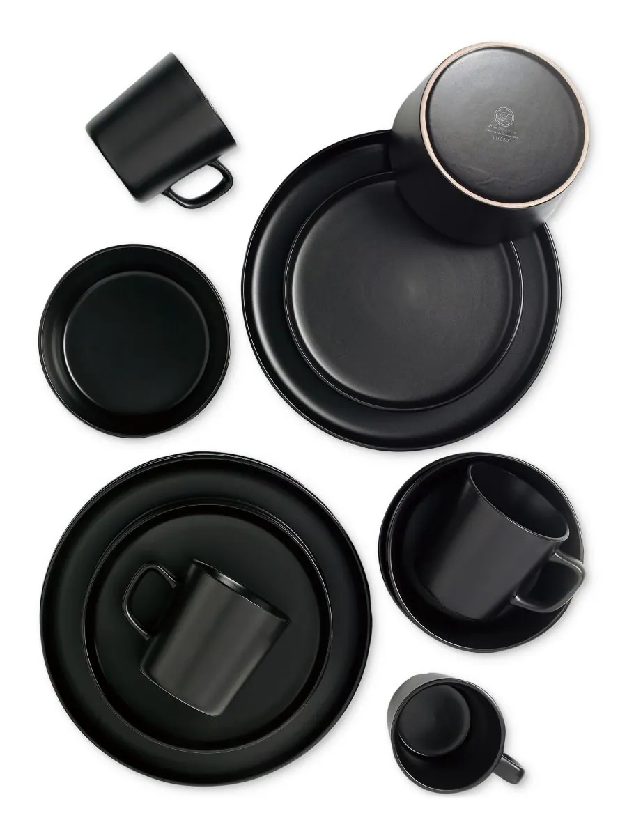 Lorren Home Trends Черный столовый сервиз из 16 предметов, на 4 персоны — изображение 2 из 6
