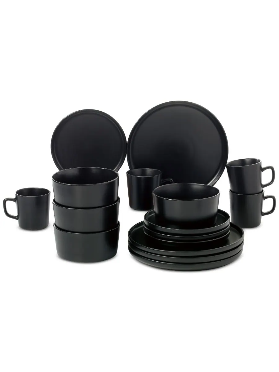 Lorren Home Trends Черный столовый сервиз из 16 предметов, на 4 персоны — изображение 3 из 6